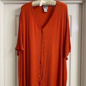 Jacque & KoKo Women's Orange 100% Rayon Blouse